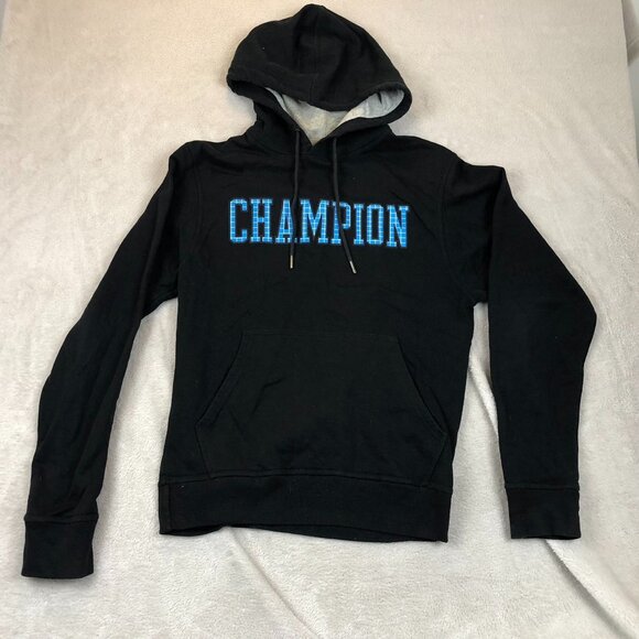 Champion Men's Hoodie Sweatshirt Small Drawstring Activewear Casual Classic Blac - Picture 8 of 9